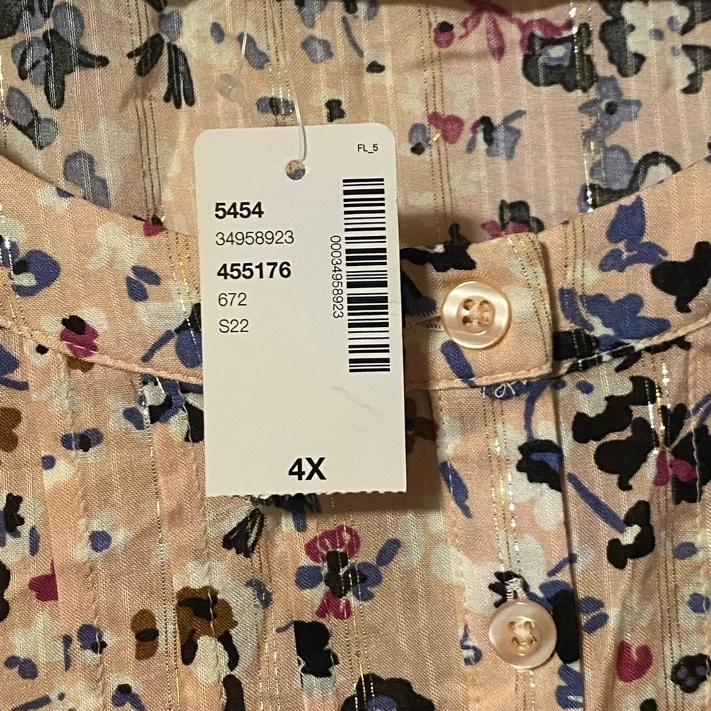 NWT-Long Blouse With Pintucks and Ruffles - In Every Story-4X - Picture 7 of 7
